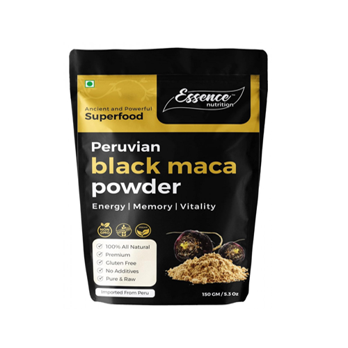 Essence Nutrition Original Black Maca Root Powder (150gm) - Pure & Effective Maca for Workout, Stamina & Strength