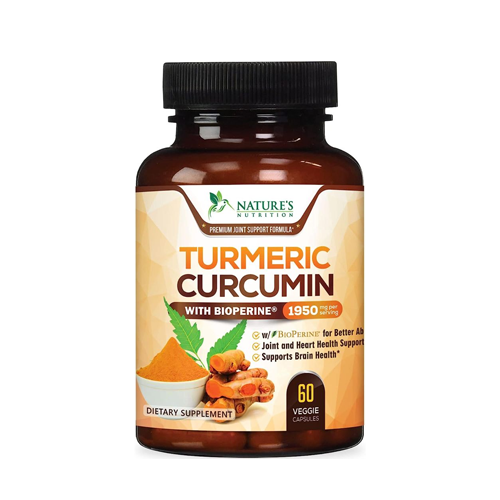 Turmeric Curcumin With BioPerine 95% Standardized Curcuminoids 1950mg - Black Pepper For Max Absorption, Natural Joint Support, Nature's Tumeric Extract, Herbal Supplement, Non-GMO - 60 Capsules