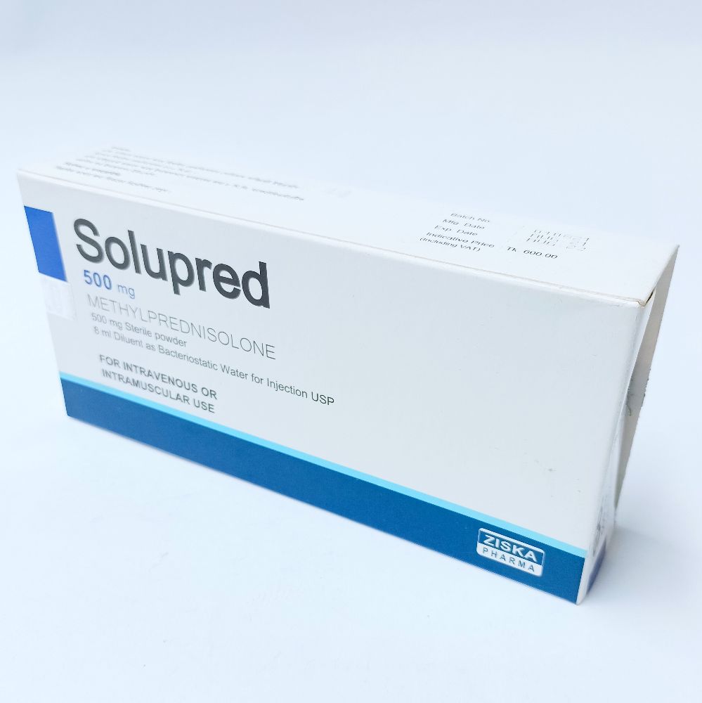 Solupred 500 IM/IV Injection - (500mg/Vial)
