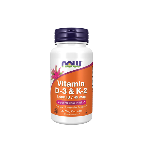 NOW Vitamin D-3 & K-2 25mcg+45mcg 120 Capsules