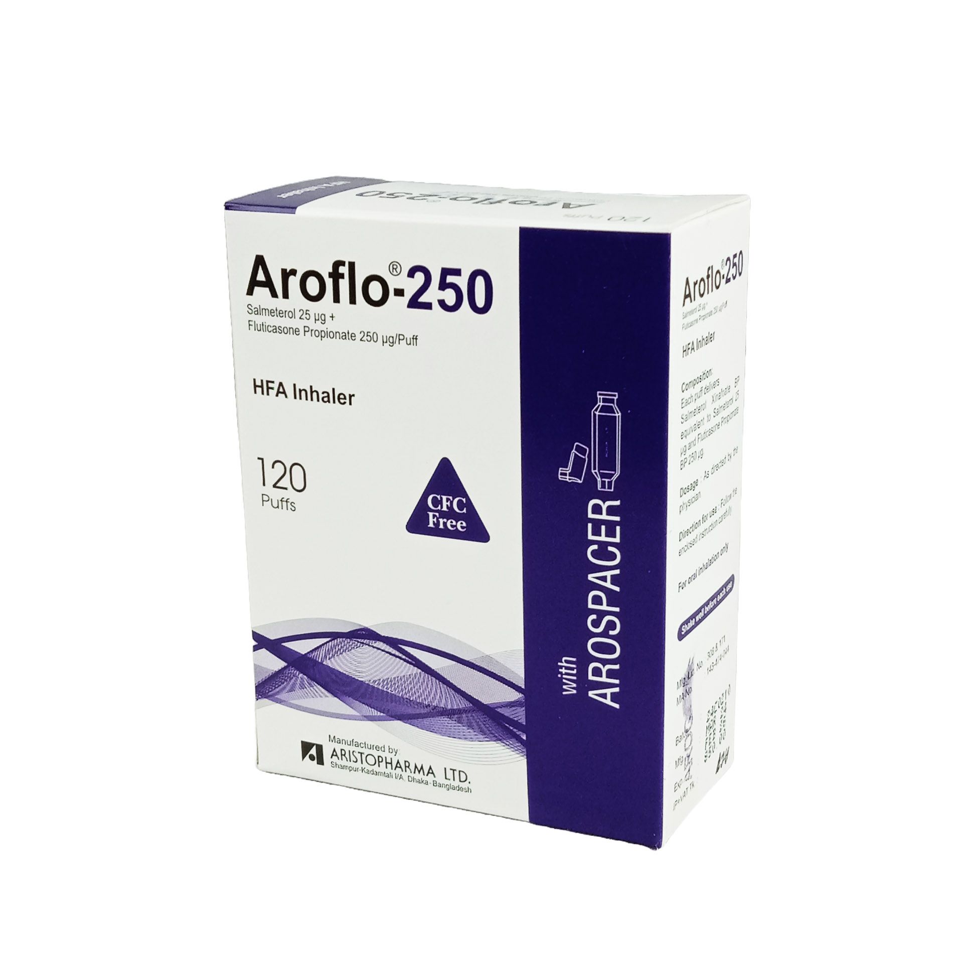 Aroflo 250 HFA Inhaler - (25mcg+250mcg)
