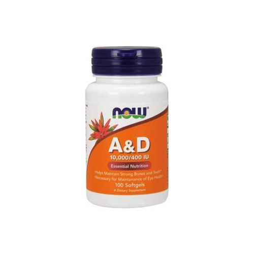 Now Foods Vitamin A & D, 10000/400, 100 Capsules