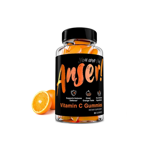 Anser Vitamin C Gummies for Adults - Supports Immune Defense with 250MG Per Serving - Natural Orange Flavor - Vegan, Gluten Free, No Artificial Ingredients, 60 Gummies, USA