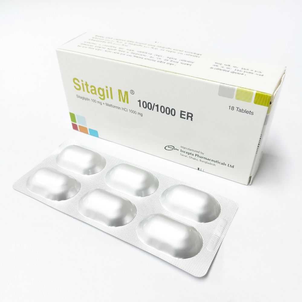 Sitagil M 100/1000 ER Tablet - (1000mg+100mg)