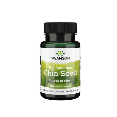 Swanson Full Spectrum Chia Seed 400mg, High in Omega-3 Fatty Acids & Quality Protein, Reduce Blood Sugar Levels, Help to Lose Weight, Healthy Heart, 60 Capsules, USA