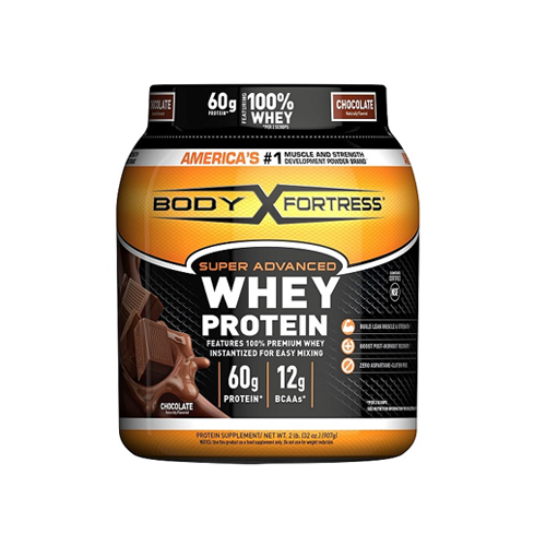 Body Fortress Super Advanced Whey Protein Powder, Chocolate Flavored, Gluten Free, 907 gram, Made in USA