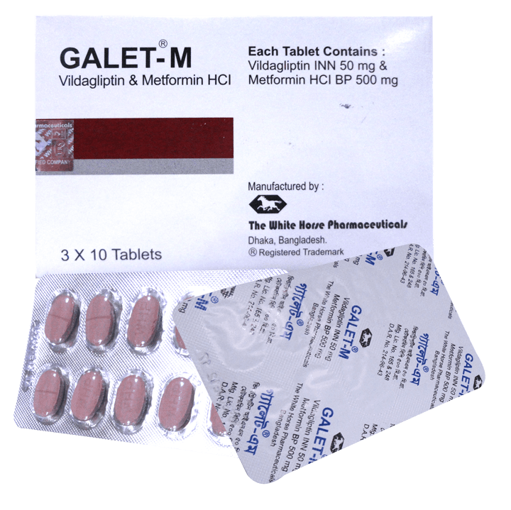 Galet-M 500 Tablet - (500mg+50mg)