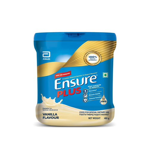 Ensure Plus Vanilla Flavour Complete Balanced Nutrition Drink To Support Recovery 400 Gm