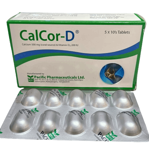 Calcor-D Tablet - (500mg+200IU)