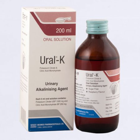 Ural-K Oral Solution - ((1500mg+250mg)/5ml)