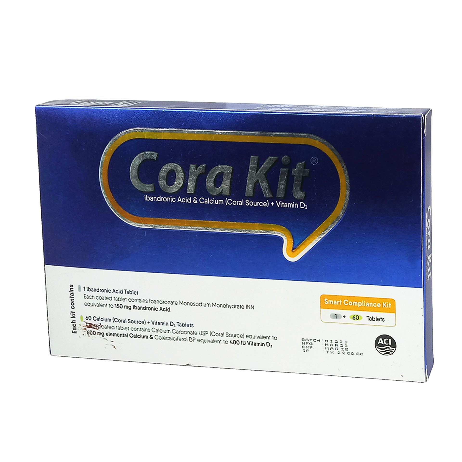 Cora Kit Tablet - (150mg+600mg+400IU)