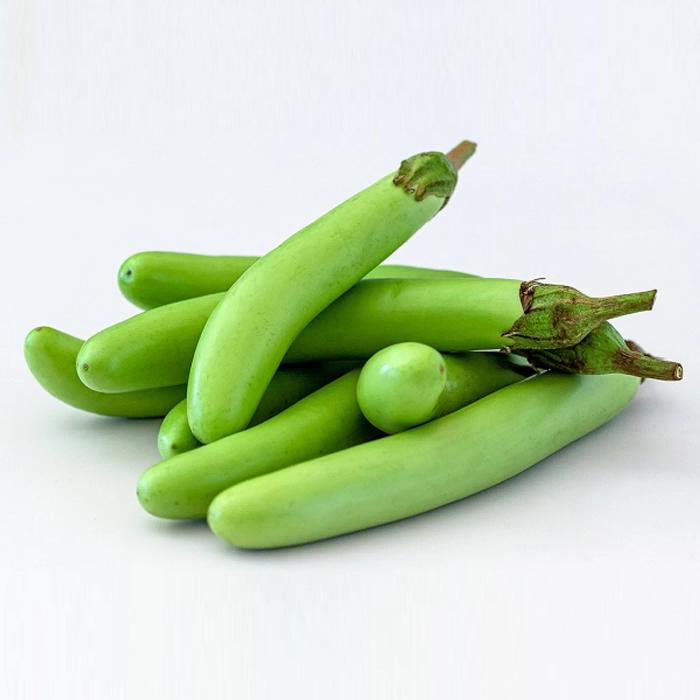 লম্বা সবুজ বেগুন (Green Long Brinjal)আধা কেজি থেকে শুরু ± ১৫গ্রাম