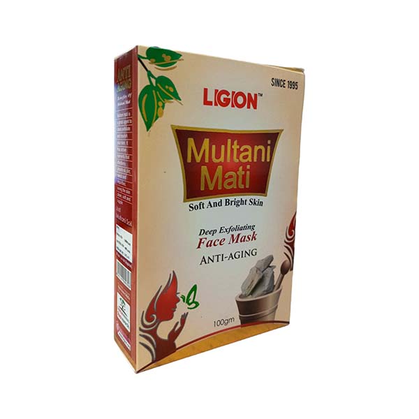 Ligion Multani Mati Soft And Bright Skin Face Mask Anti-Aging 100 gm