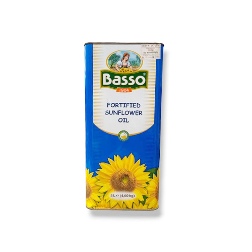 Basso Fortified Sunflower Oil 5 Ltr