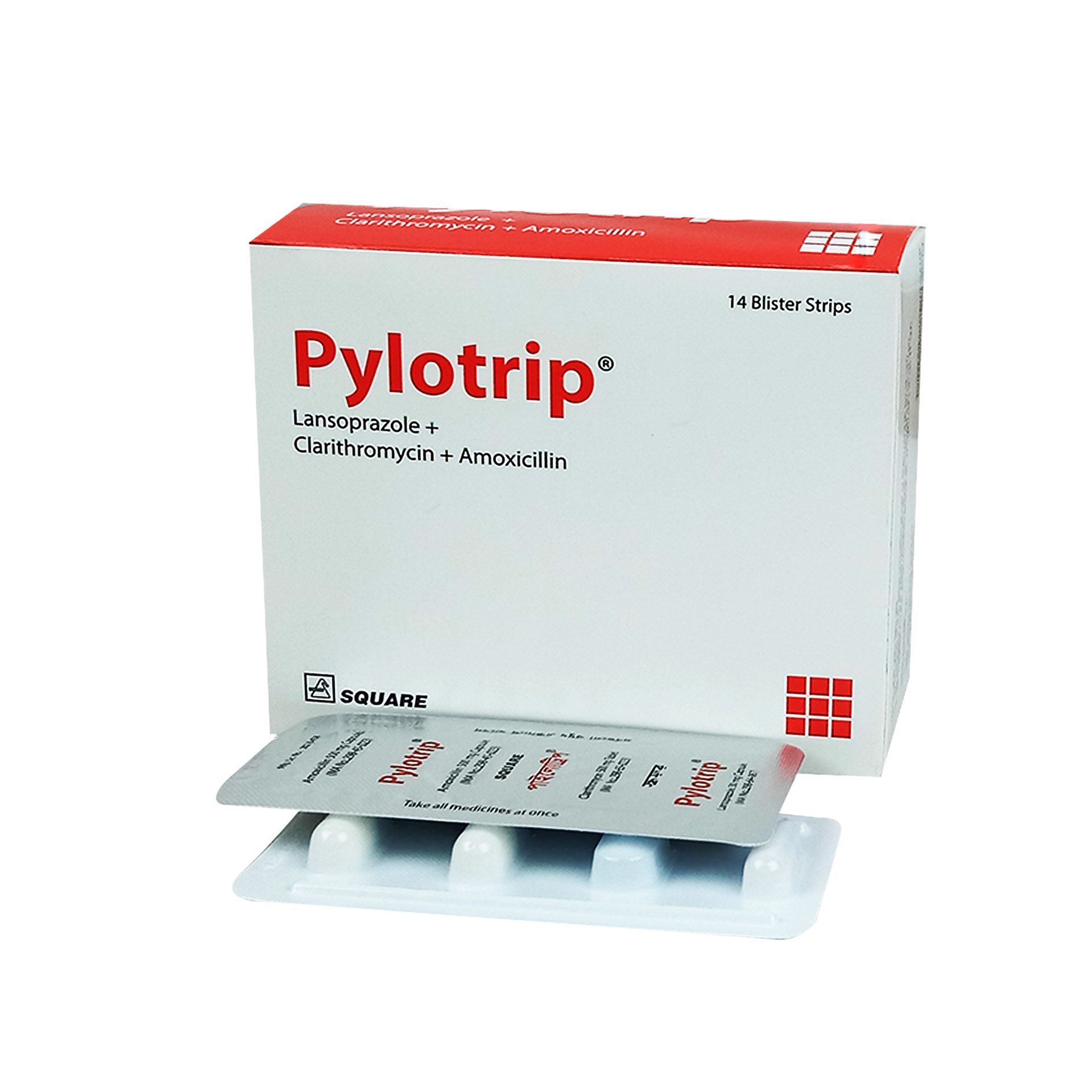 Pylotrip Tablet - (1gm+500mg+30mg) - 1 strip