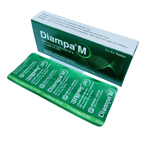 Diampa M 500 Tablet - (5mg+500mg)