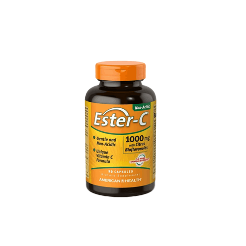 American Health Ester-C With Citrus Bioflavonoids Vegetarian Tablets - 24-Hour Immune Support, Gentle On Stomach, Non-Acidic Vitamin C - Non-GMO, Gluten-Free, Vegan - 100 Mg, 90 Capsules