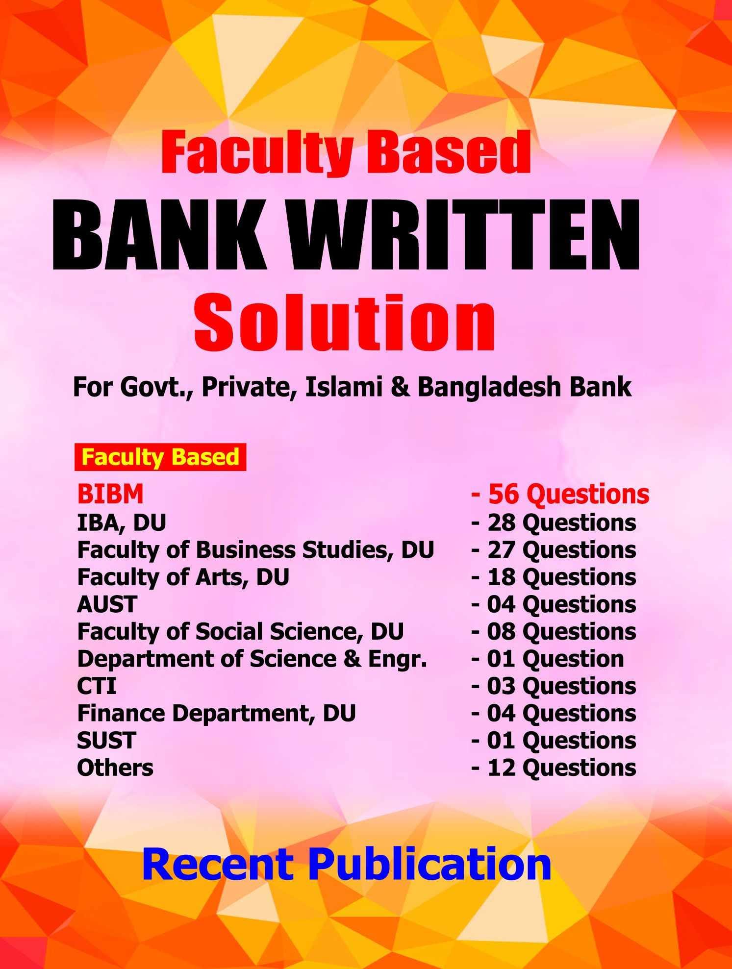 Faculty Based Bank Written Solution (Recent Publication)
