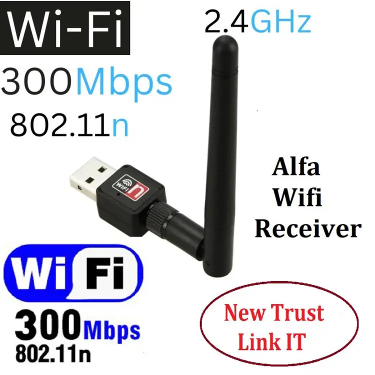 300 MBPS USB WiFi RECEIVER with high speed Antenna TV.VIDEO .FB