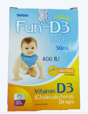 Fun D3 400 IU P. Drop (30ml) Pediatric Drops - (400IU)