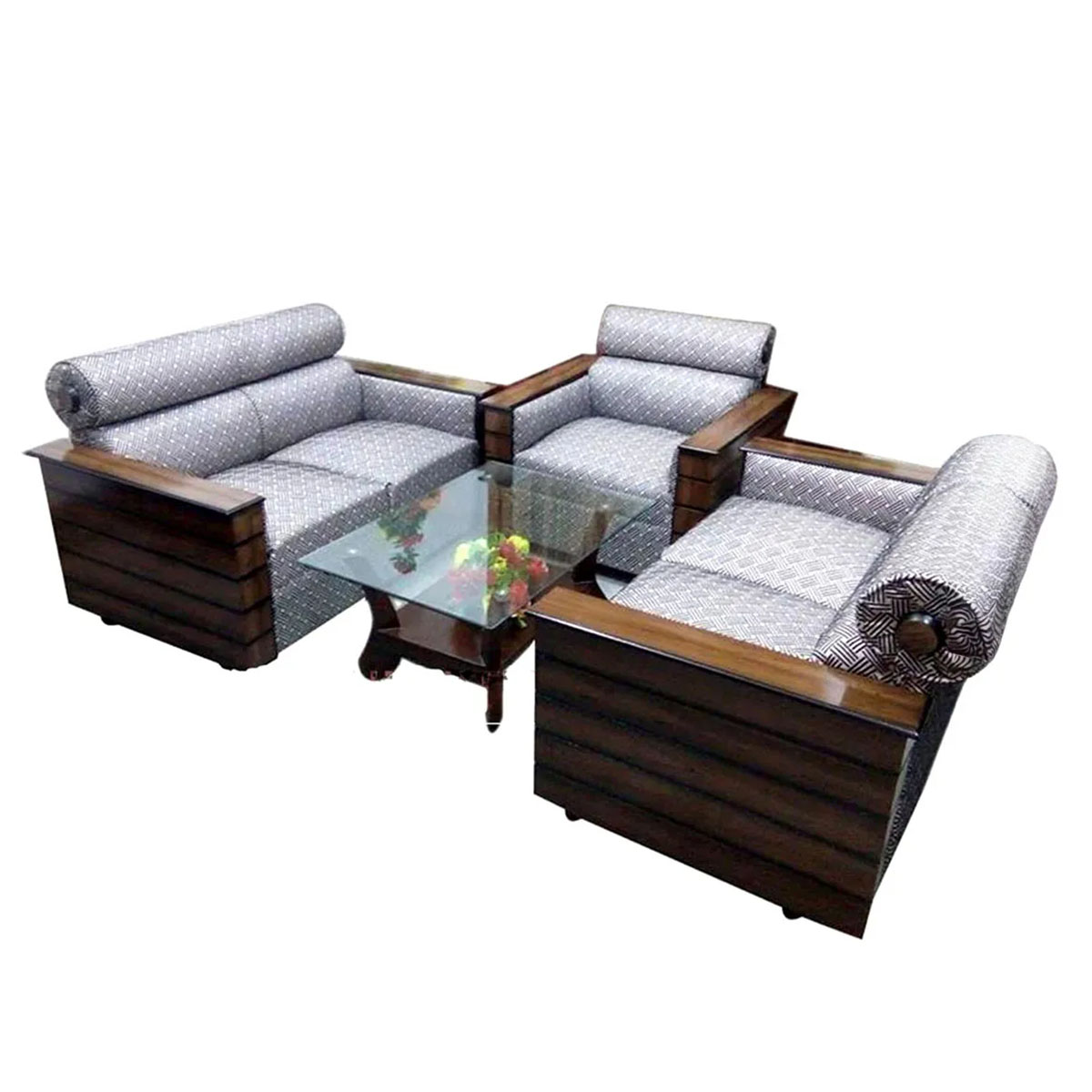 Malaysian Process Wood 5 Seated Sofa Without Table