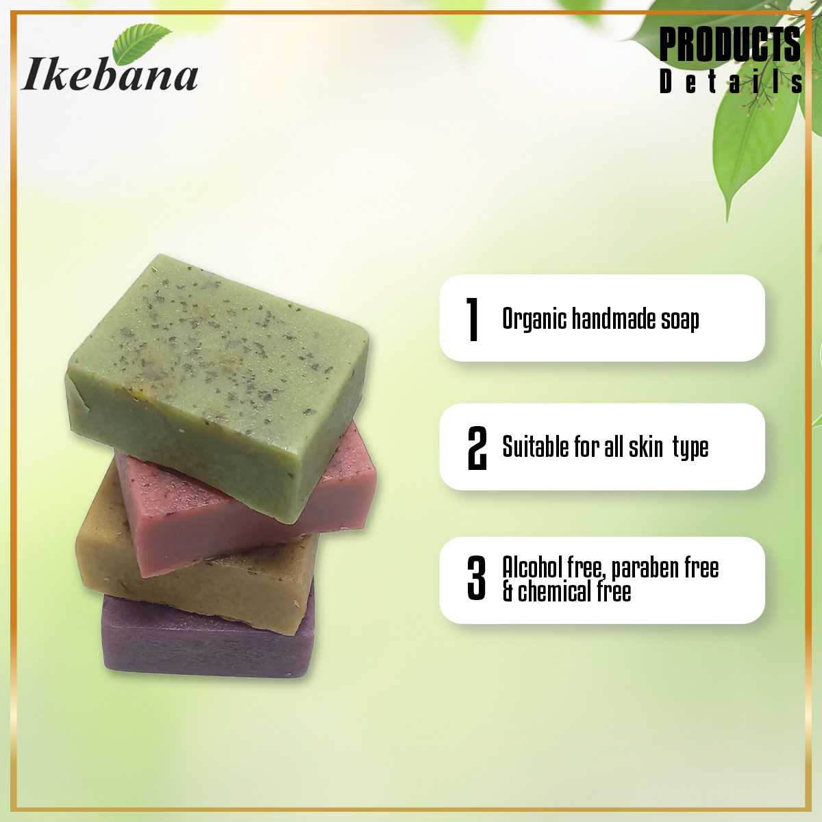 Ikebana Handmade Soap Mini pack (40 gm X 4)