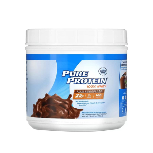 Pure Protein Powder Whey High Protein Low Sugar Gluten Free Rich Chocolate 453 gram