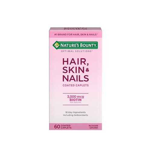 Nature's Bounty Hair Skin & Nails Formula 3000mcg Biotin 60 Coated Caplets