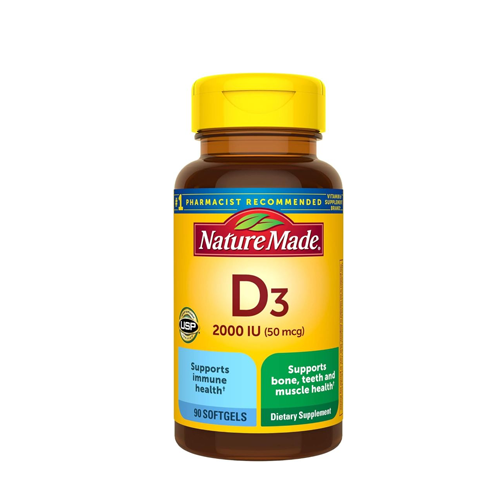 Nature Made Vitamin D3 2000 IU (50 Mcg), Dietary Supplement For Bone, Teeth, Muscle And Immune Health Support