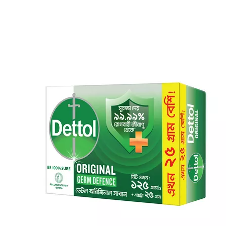 Dettol Soap Bathing Bar Original Germ Defence 125 gm (25 gm Extra) 150 gm