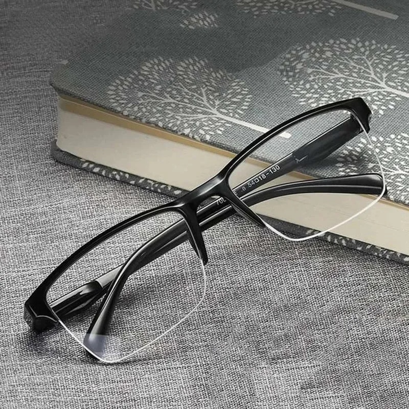 +100(+1) Ultralight Square Half Frame Reading Glasses