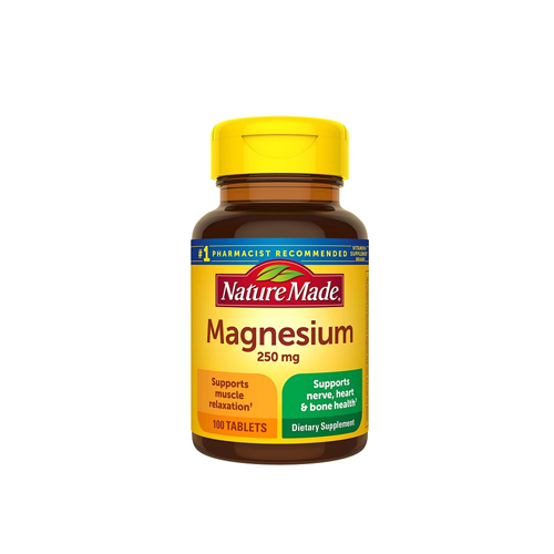 Nature Made Magnesium 250mg, 100 tablets, (Healthy Bones and Teeth, Helps Nerve, Muscle and Heart Functions) USA