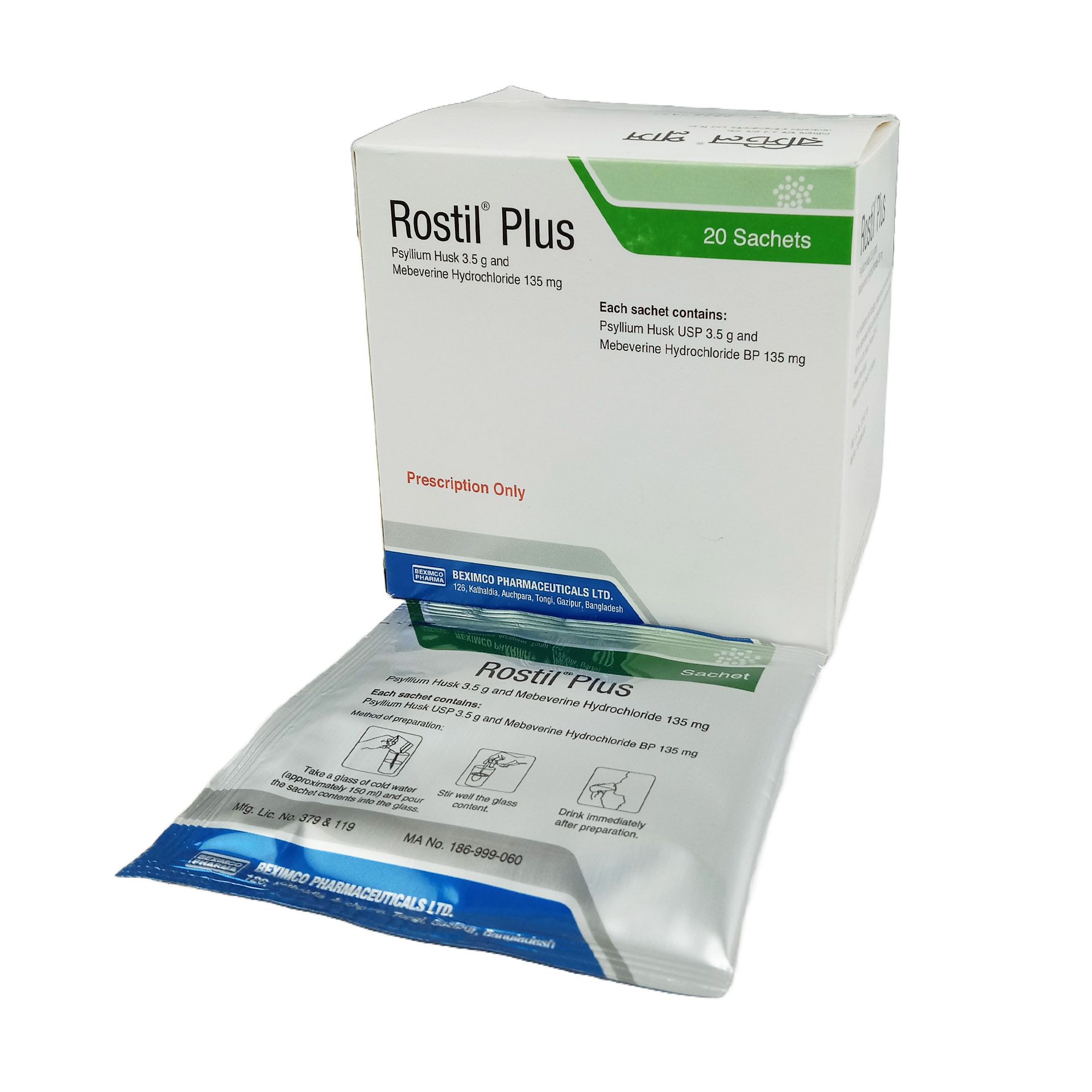 Rostil Plus Sachet - (3.5gm+135mg)